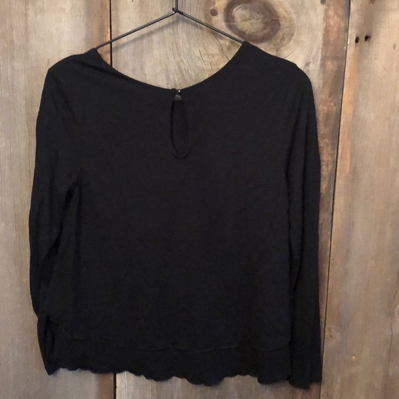 Old Navy Black Double Layer Ruffle Top 14 - Picture 4 of 7